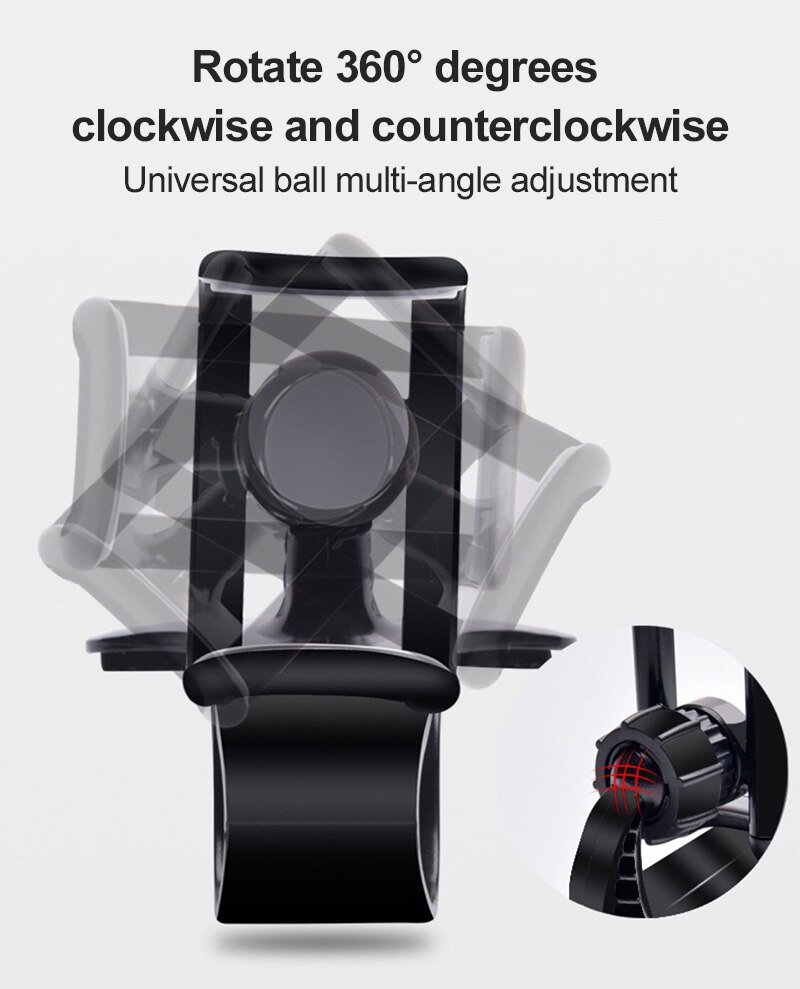Universal 360 Rotation Cell Phone GPS Car Dashboard Mount Phone Holder Stand Clip On Cradle Phone Bracket DVR Holder Mounts & Ho