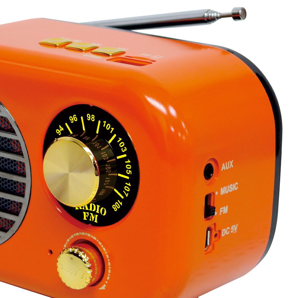 Audio Multifunctional DC 5V Bluetooth Radio Home ABS Mini Portable Retro Aux USB Rechargeable FM Speaker Music Player