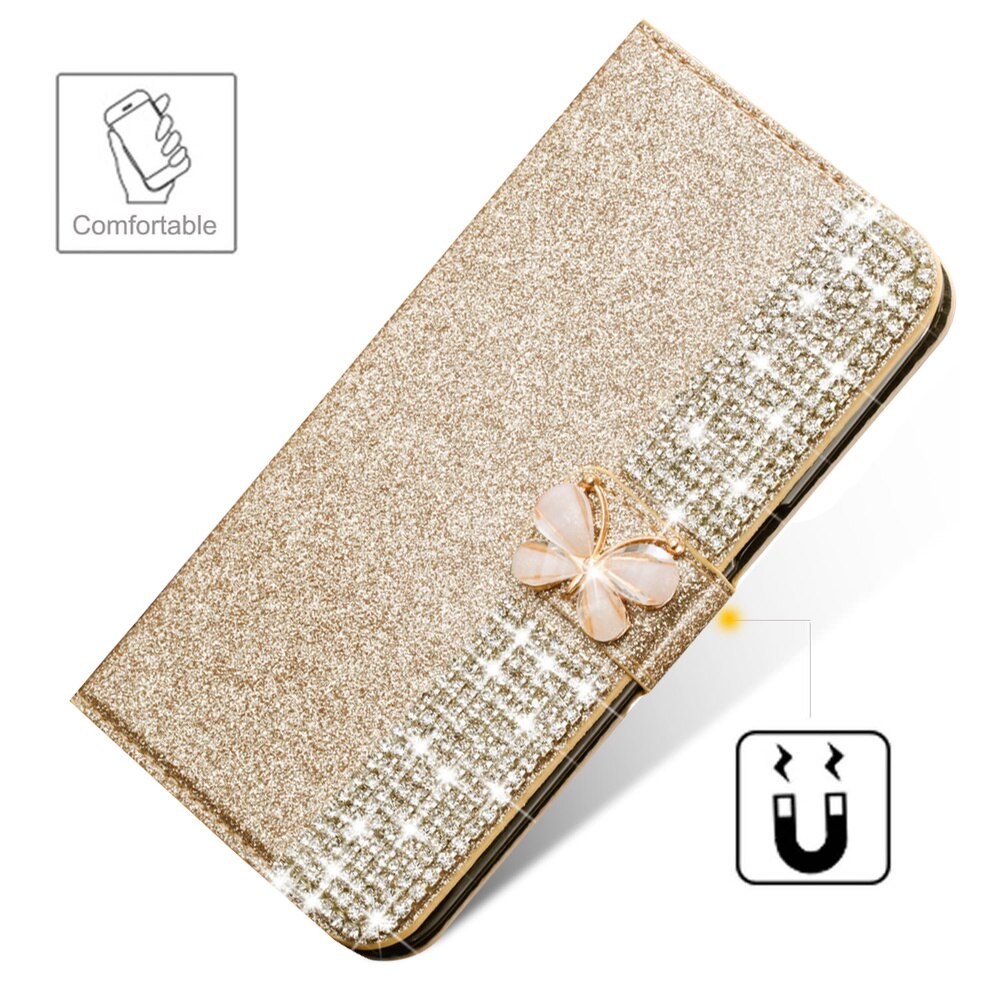 L-FADNUT Bling funkeln Brieftasche Telefon fallen Für HUAWEI Kamerad 20 Profi P20 Lite P30 Nova 4e Luxus Ständer Abdeckung 360 schutz Capa