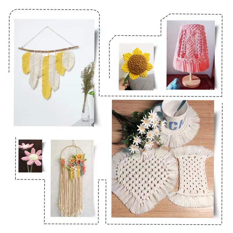 5mm Katoen Macrame Koord Gekleurde Touw Draad Macrame Materialen DIY Ambachten Gehaakte String voor Kerst Bruiloft Woondecoratie