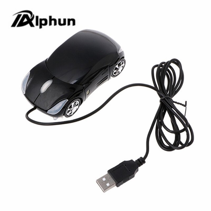 Wired Mouse 1000DPI Mini Car Shape USB 3D Optical Innovative 2 Headlights Gaming Mouse For PC Laptop Computer Gamer: black