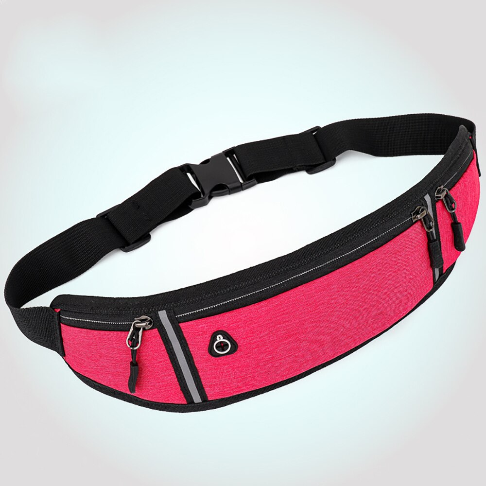 Waterproof Oxford Fanny Pack For Women Candy Color Female Bum Bag Sport Running Women's Belt Bag Banana Bag: Mel Red