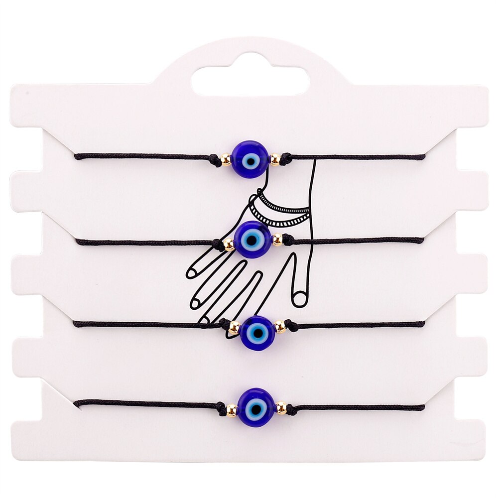 Classic Amulet Evil Nazar Eye Charm Bracelet Red Black String Rope Braided Friendship Bracelets for Women Statement Jewelry: B2813