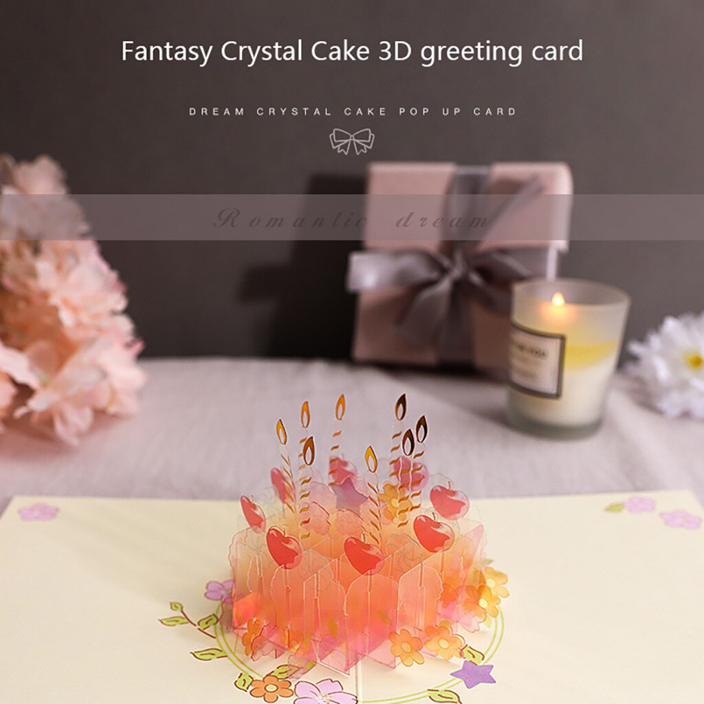 Tarjetas 3d Up para San Valentín, feliz cumpleaños, tarta de cristal, tarjeta de felicitación, feliz cumpleaños, tarjetas de felicitación de aniversario