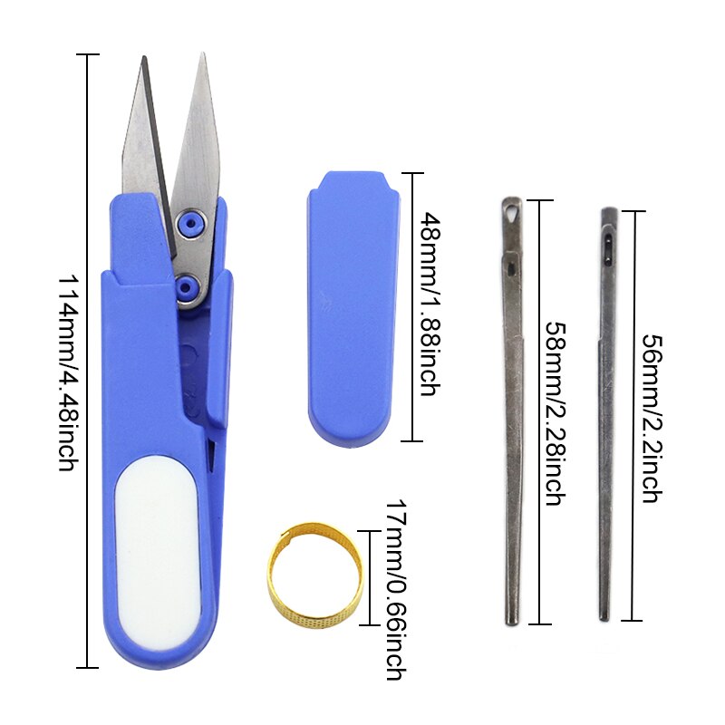 DIY leather sewing needle knitting flower needle household stainless steel hand sewing needle embroidery tool leather sewing set