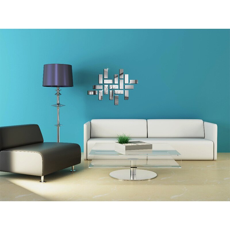 3D Acryl Spiegel Muursticker Geometrische Puzzel Spiegel Muursticker Home Slaapkamer Sofa Achtergrond Muur Groene Decoratieve Sticker