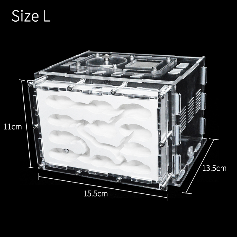 DIY Acrylic Ant Farm Gypsum Ecological Ant House for Pet Anthill Ant Nest Workshop with Feeding Area Insect Villa castle: green