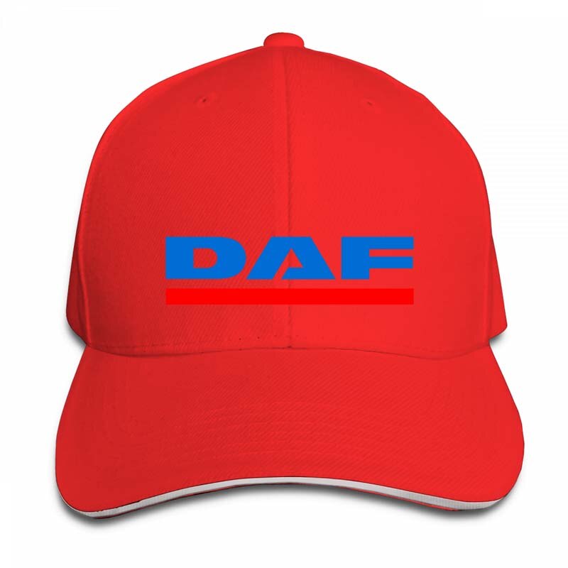 daf vector logo Baseball cap men women Trucker Hats adjustable cap: 2-Red