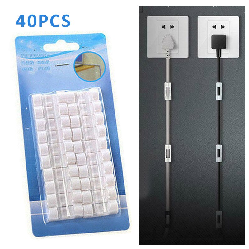 40pcs Self-adhesive Wire Organizer Securing Cable Clips Clamp Storage Buckle Clips Telephone Line Clamp