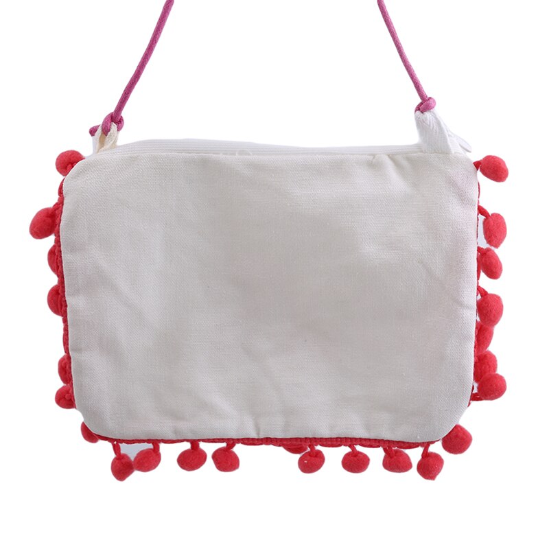 Crianças da criança vermelho borlas mini lona bolsa da moeda bolsa mensageiro bolsa de ombro cruz corpo doces moedas bolsas bolsa