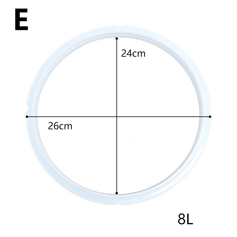2L 2.5L 2.8L 3L 4L 5L 6L 8L Vervanging Afdichtring Snelkookpan Pakkingen Rubber Clear Elektrische Ring Voor Koken tool: 8L