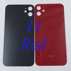 Carcasa de repuesto de cristal trasero con orificio grande para iPhone 11 11Pro 11Pro Max carcasas y marcos para teléfonos móviles: 11 Red