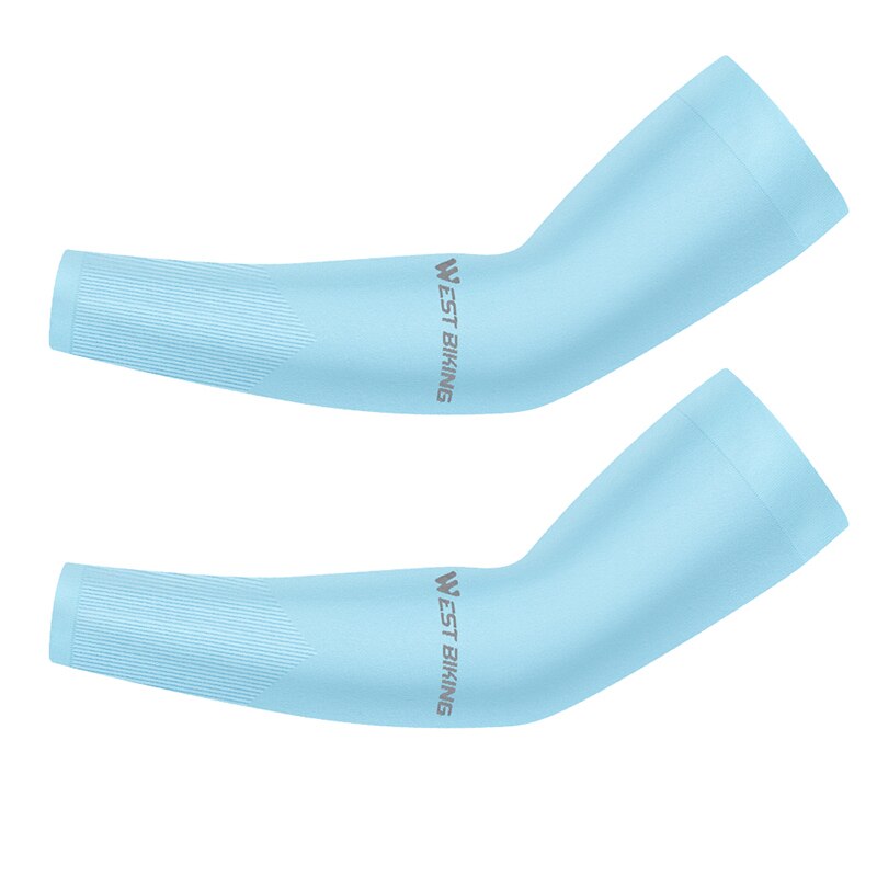 Ijs Zijde Zonnebrandcrème Riding Mouwen Anti-Uv Zomer Rijden Running Arm Warmers Outdoor Arm Schede Fiets Mouw Fietsen Apparatuur: 1 pair blue