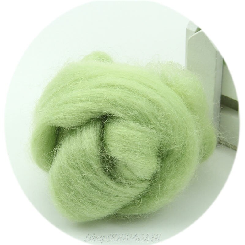 Mode Wol Corriedale Needlefelting Top Zwervende Geverfd Spinning Nat Vilten Fiber D08F: GN
