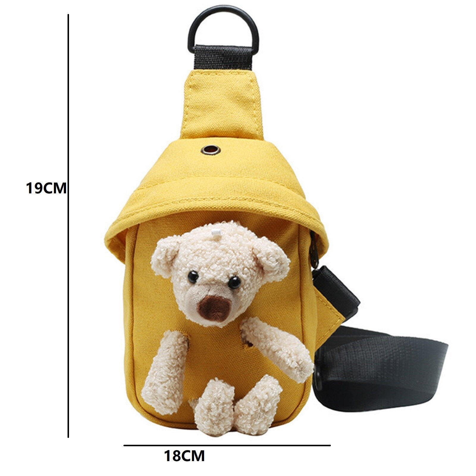 Borst Crossbody Tas Vrouwen Taille Verpakking Canvas Taille Tas Wilde Stijl Rits Crossbody Teddybeer Voor Camping En Wandelen # m3