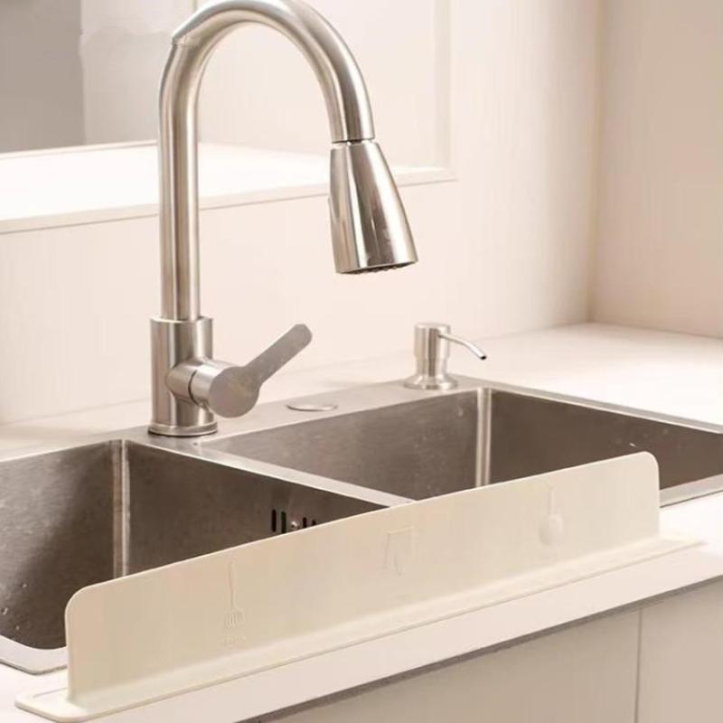 1pc Silicone Kitchen Sink Water Splash Guard Washing Basin Anti-splash Stopper Waterproof Splatter Screen Bar Anti-water Board