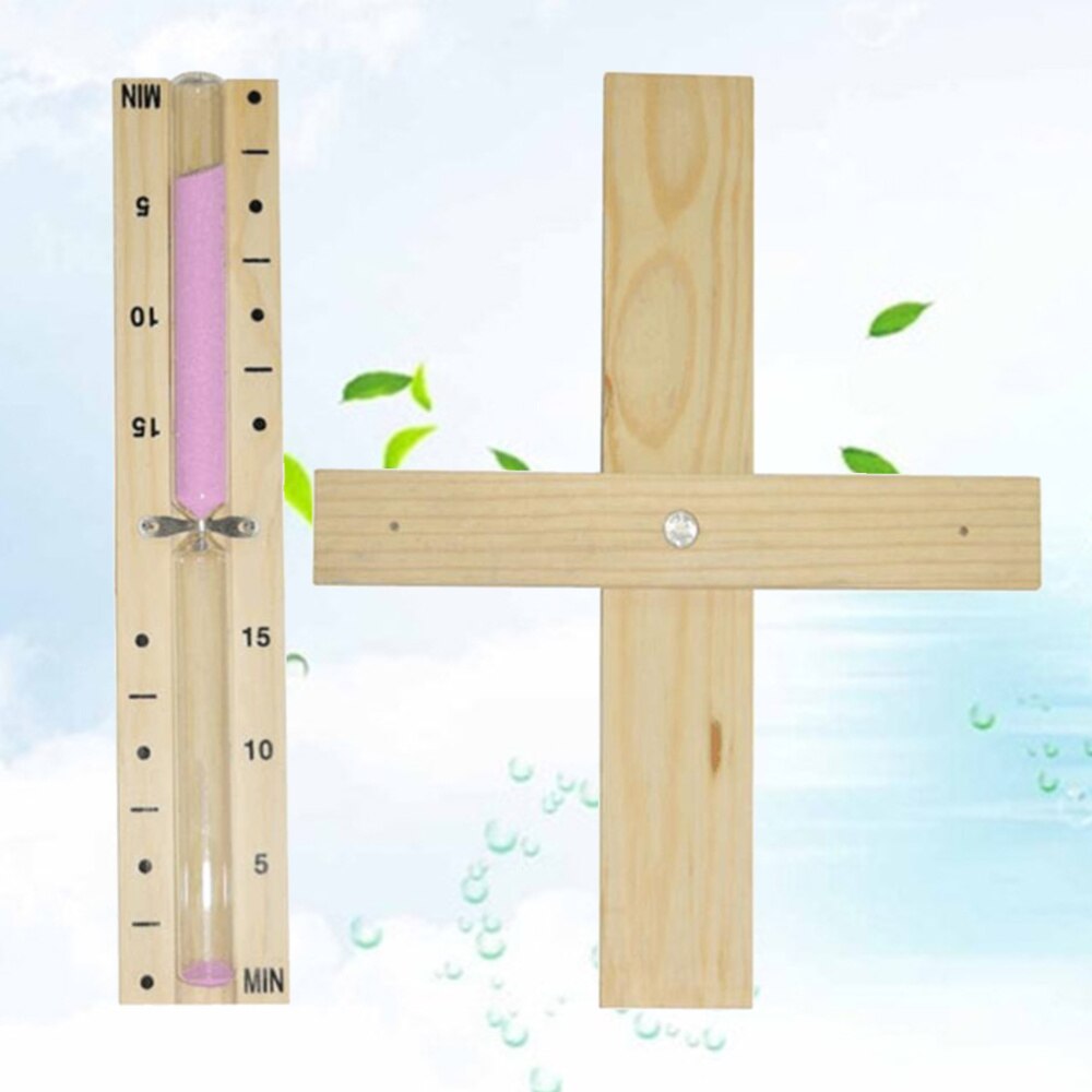 Wood Time Hourglass Funny Time Rotate Hourglass for Sauna Room (Sand Pattern)