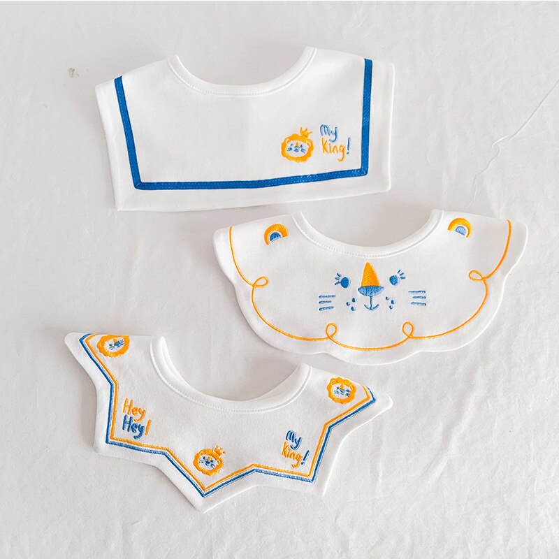 3 pezzi neonati panni Burp bavaglino in cotone embriatery neonati accessori essenziali prodotti per bambini per bambine nuovo: 4-3pcs