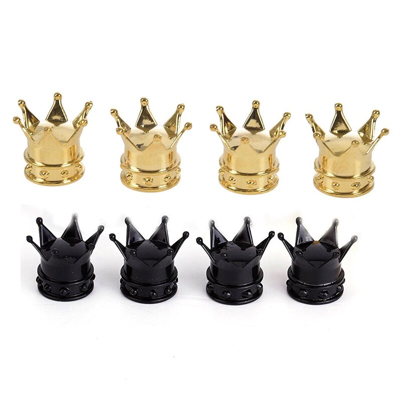 8 stuks kroonband ventieldoppen fiets motor auto wiel , 4 stuks goud & 4 stuks zwart