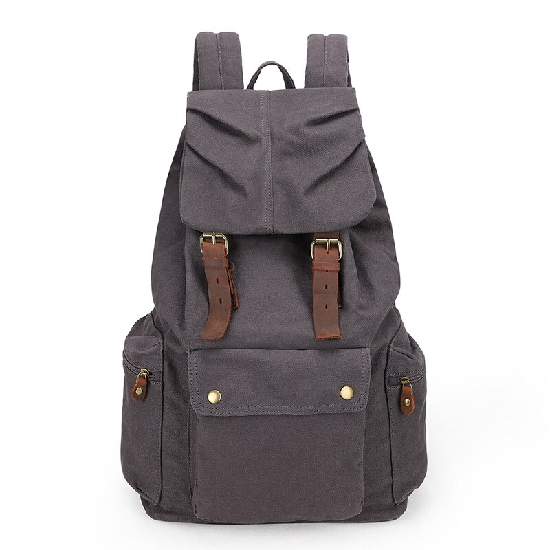 Vintage Rugzak Lederen Schoudertassen Mannen/Vrouwen Rugzak schooltas Unisex Rugzak Casual Canvas Reistassen: Drak Blue