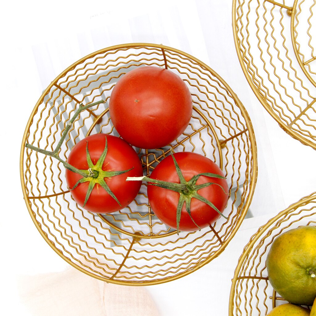 Metal Wire Fruit Basket Kitchen Countertop Fruit Bowl Vegetable Basket
