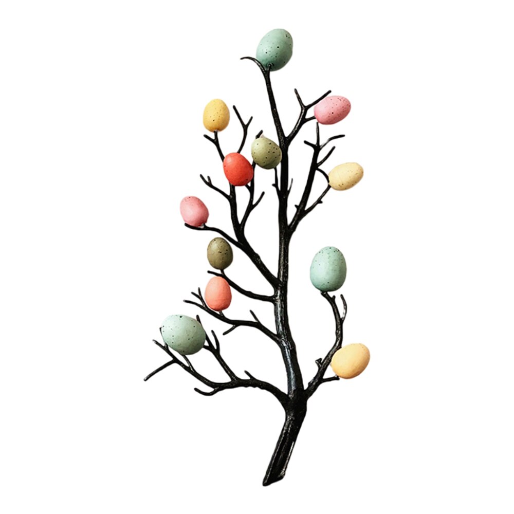 Pâques oeuf arbre décor branche avec peinture oeufs printemps fête fournitures maternelle décoration maison ornements bricolage artisanat: Colorful egg