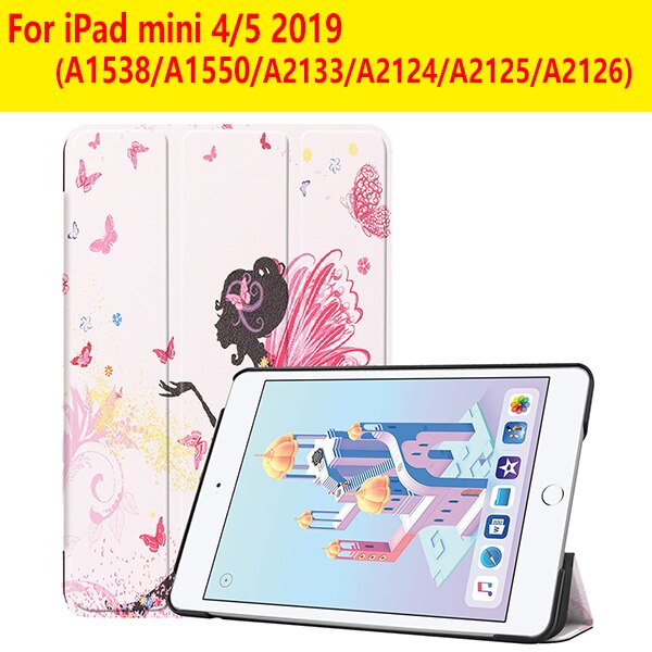 Cover Case for iPad Mini 1 2 3 PU Leather Silicone tablet case for iPad Mini 4 5 Tri-fold Stand Sleep Smart Cover Case: IPAD MINI 4 5  JLNH