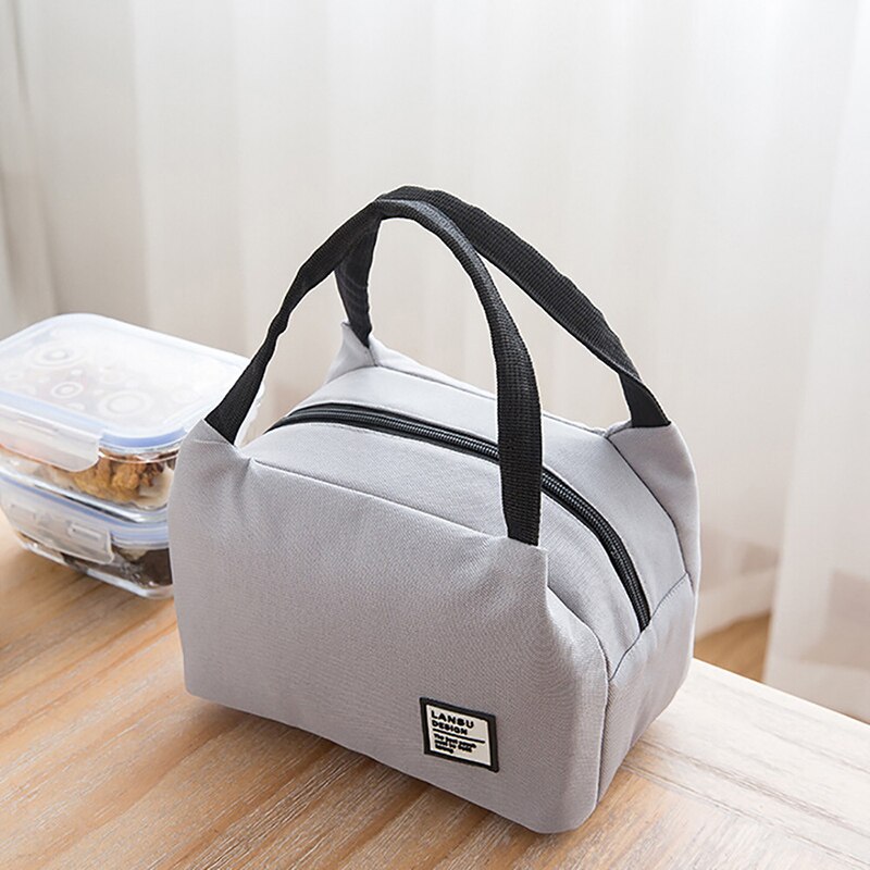 Portable Lunch Bag Built-in Aluminum Foil Thermal Insulated Lunch Box Tote Cooler Bag Bento Pouch Lunch School Food Storage Bags