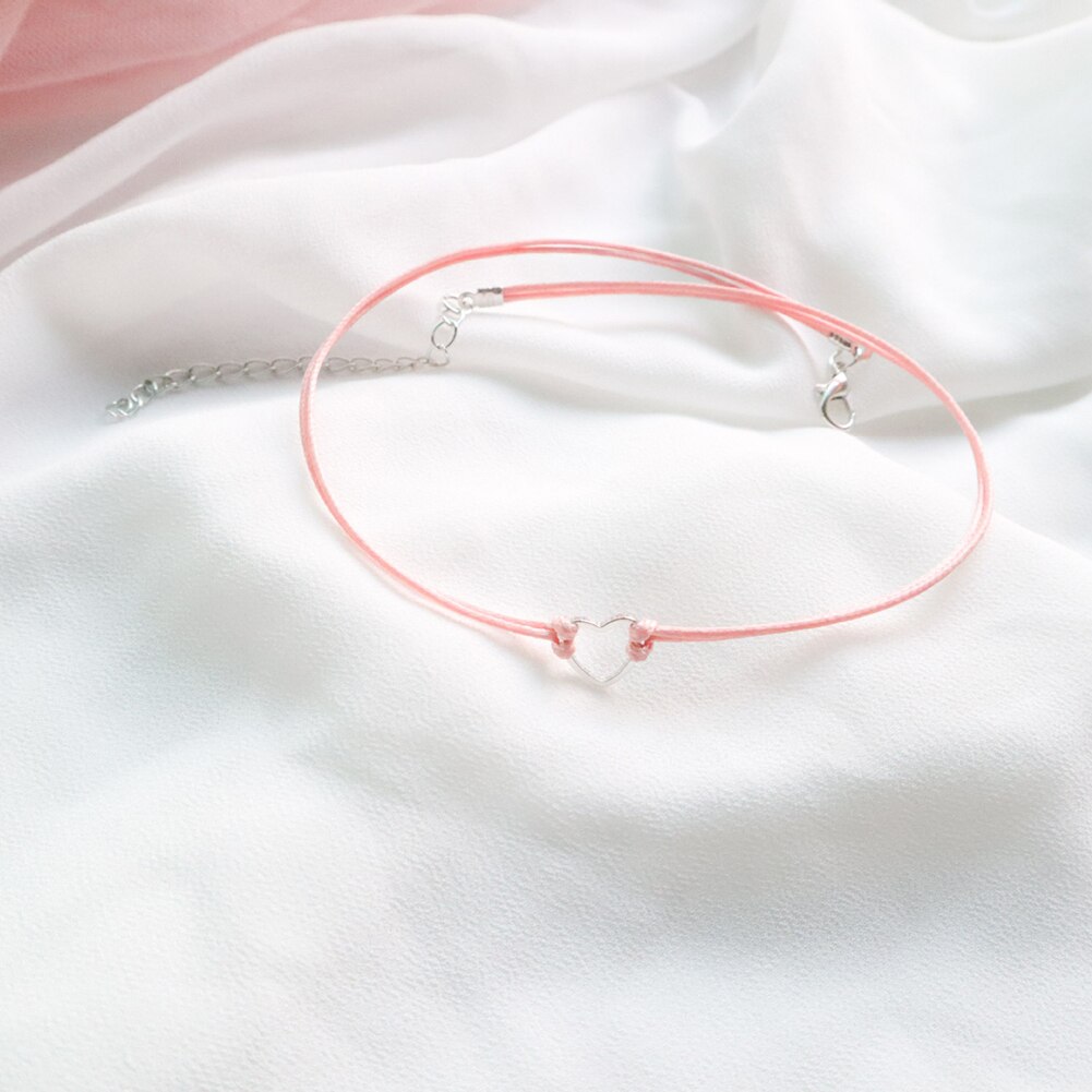 Pingente de coração de pêssego rosa, joia japonesa coreia 2020 para meninas colares curtos de clavícula joias estilosas joias fofas: Pink Heart