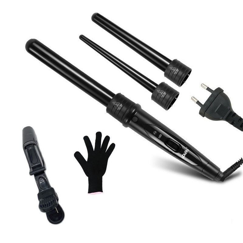 DoDo 5 In1 Hair Curlers Hair Styling Curling Iron Wand 3 Parts Clip Hair Iron Curler Set Curler Hair Styling Tool