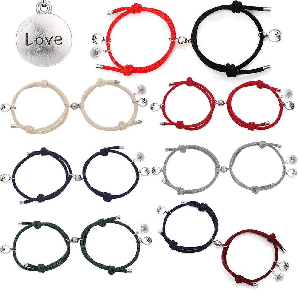 Paare Armband Set Magnetische Anziehung Beziehung Einstellbare Ewige Armbänder für Frauen Männer Freund Freundin Liebhaber