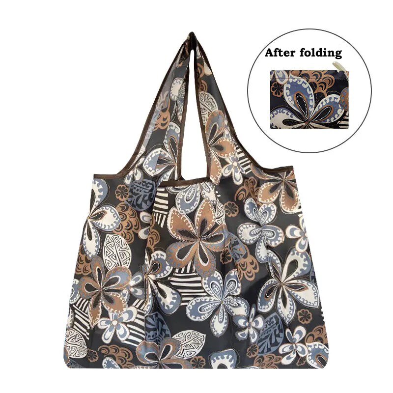 Large Size Supermarket Grocery Bag Reusable Women's Handbag 50 Lb Shopper Shoulder Bag Foldable Shopping Bag Finishing Bag: 22017