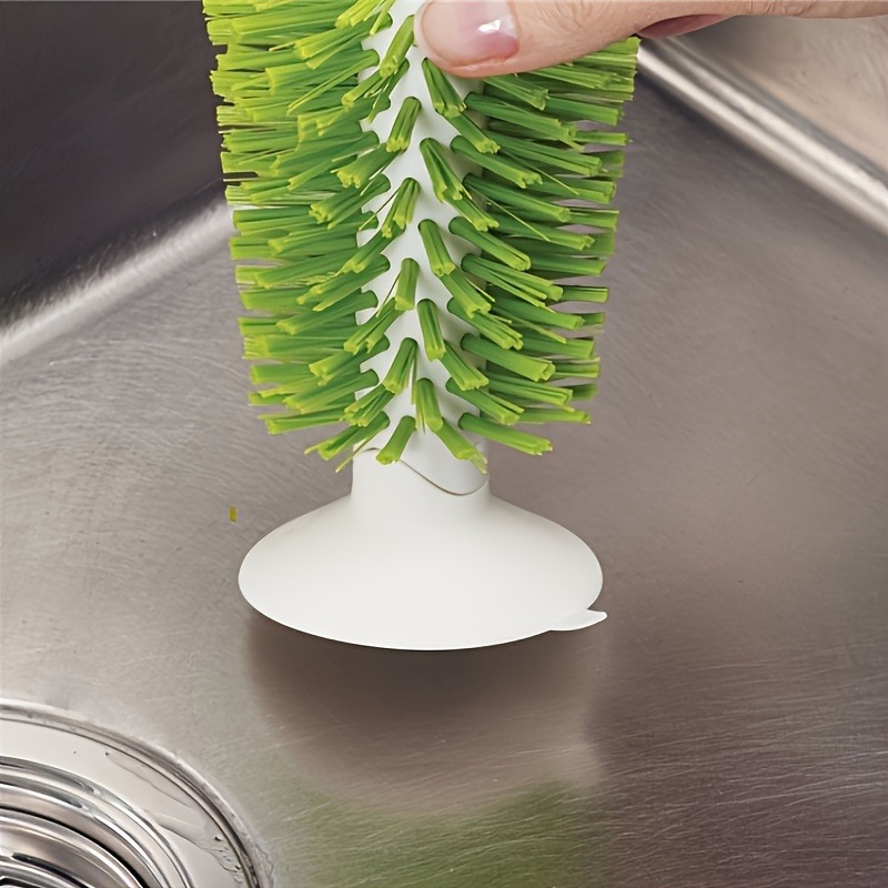 1 st, Glazen Borstel Met Zuignap Rechtop Blijft In Gootsteen Haren Scrub Keuken Flessenreiniging Wasborstel, Bekerborstel, Fles B