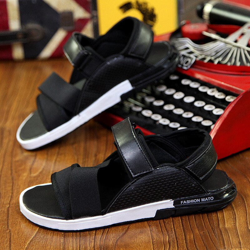 Fritids krokløkke menns sandaler grunnleggende foran bakreim lav sommersko sying blandede farger uformelle menn strandsko