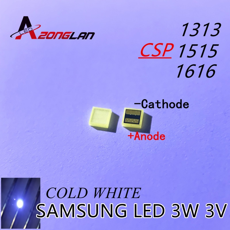 100 Pcs Voor Samsung Led Lcd Backlight Tv Toepassing Led Backlight 3W 3V Csp 1313 Koel Wit Voor tv Tv Toepassing