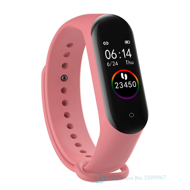 Armband män kvinnor smart klocka telefon android ios blod smartband musik spela kontroll tryck övervaka hjärtfrekvens smart band: Rosa