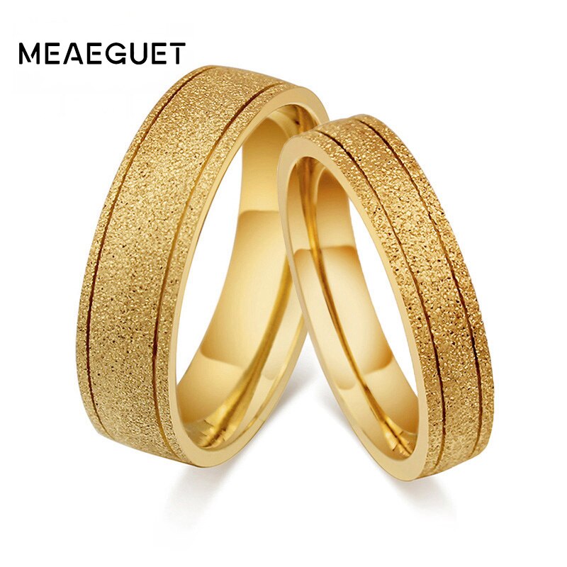 Gouden matte matte ring voor een geliefden, trouwring, sieraden voor hem en haar, accessoires
