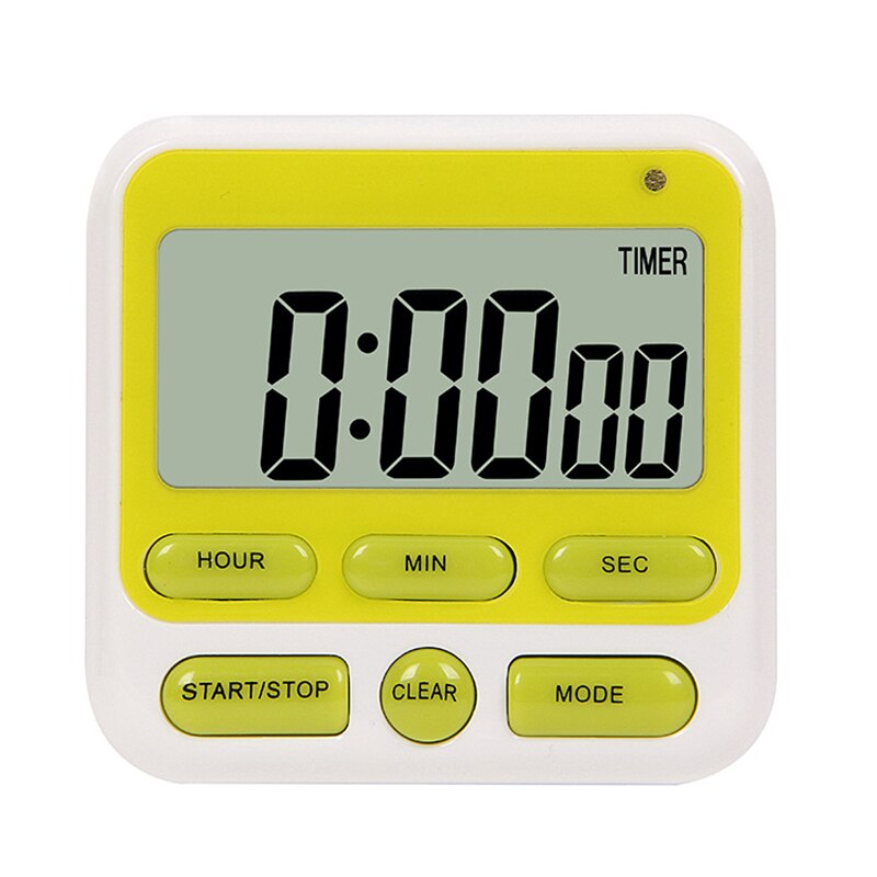 Digital Screen Kitchen Timer Large Display Square Cooking Count Up Countdown Alarm Clock Sleep Stopwatch Clock Kitchen Accessory: Green