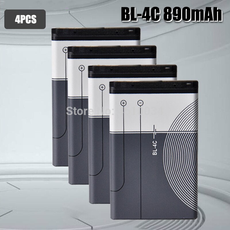Batterij BL-4C Bl 4C 890Mah Voor Nokia 6300 6100 3500c 7200 X2-00 Bateria Batterij Accumulator: 4pcs