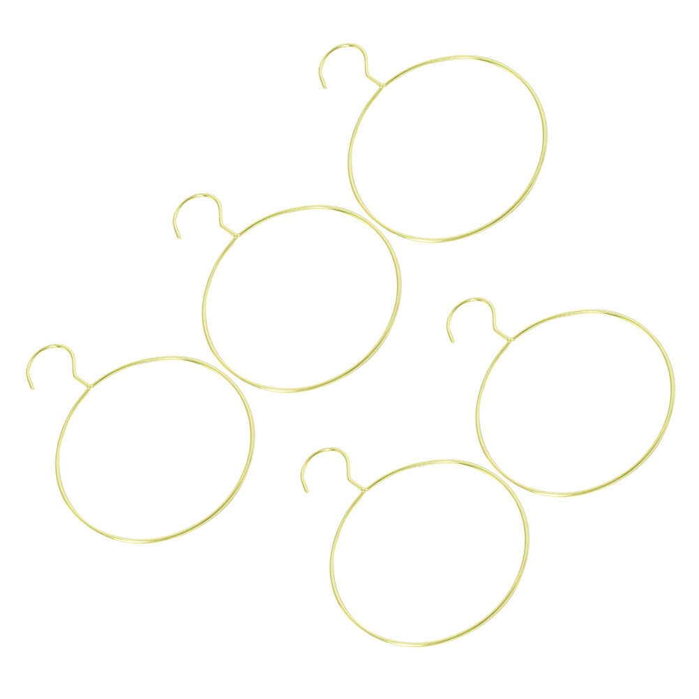 Cintres ronds en fer pour vêtements, 5 pièces, écharpes créatives, cintre rond en métal (doré)