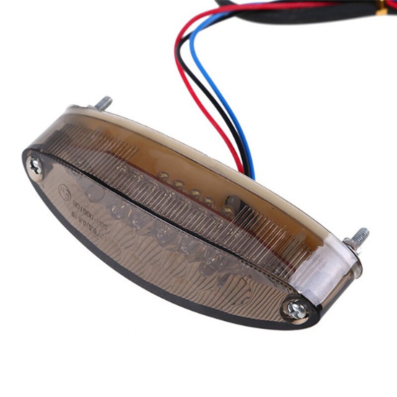 Luz trasera de señal LED ahumada modificada para motocicleta, luz de freno LED, luz trasera para motocicleta