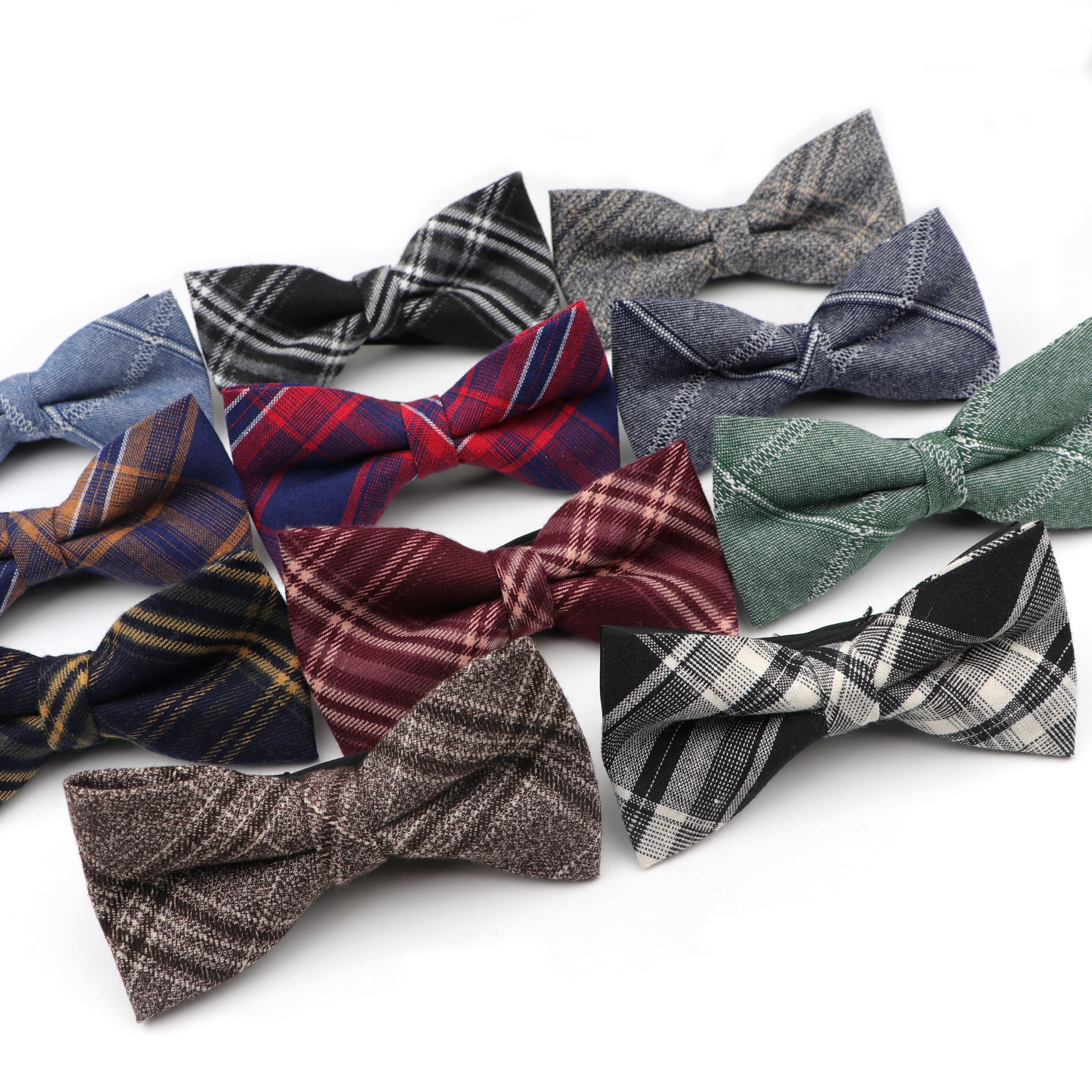 Stribet klassisk formel bomuldssløjfe gravata flere farver butterfly mønster slips herre luksus slips tweed butterfly