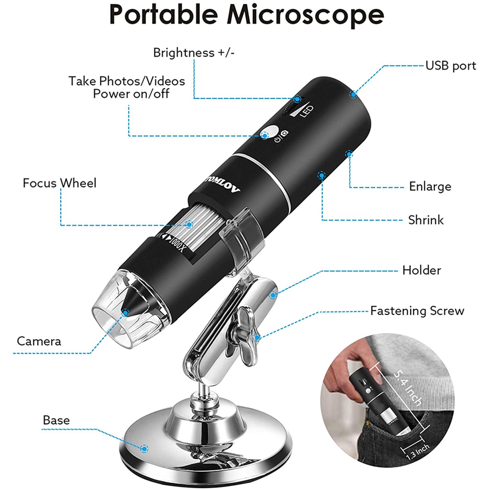 1000X Adjustable WIFI Electronic Digital Portable USB Stereo Microscope Camera for LED Soldering Magnifier Cell Phone Computer