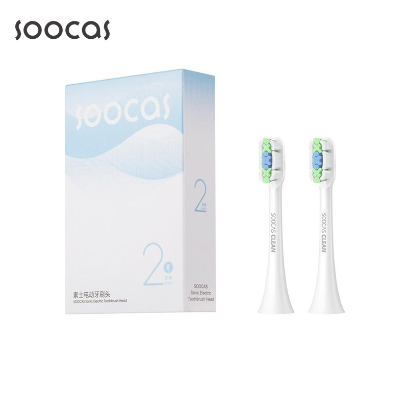 Soocas X3U X5 główki szczoteczek robić zębów 2 sztuk szczotka robić czyszczenia głowy dla X3U X5 X3 X1 V1 elektryczna soniczna szczoteczka robić zębów końcówki zamienne