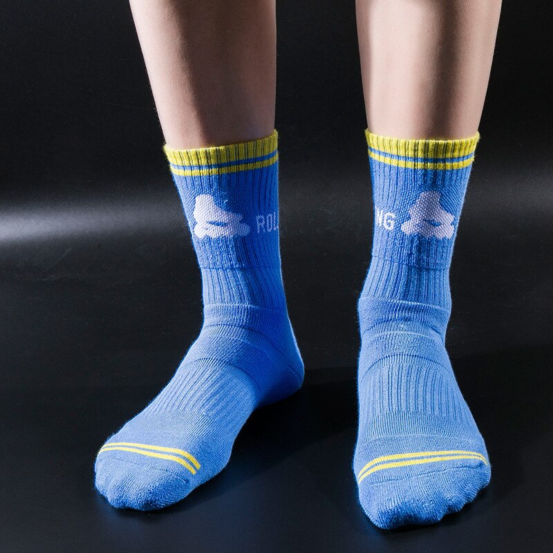 Men's Striped Tube Slash Trend Socks Sports Socks Sweat-absorbent Non-slip Basketball Socks Anti-slip Thickened Anti-shock Socks