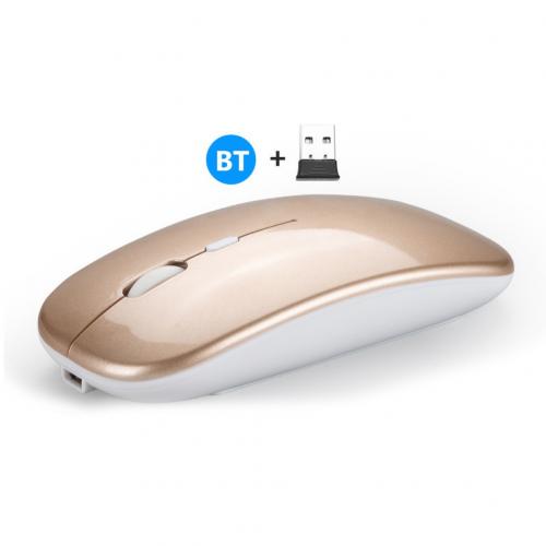 2.4G bezprzewodowy USB akumulator Bluetooth 5.0 cichy do gier myszka do PC Laptop: K