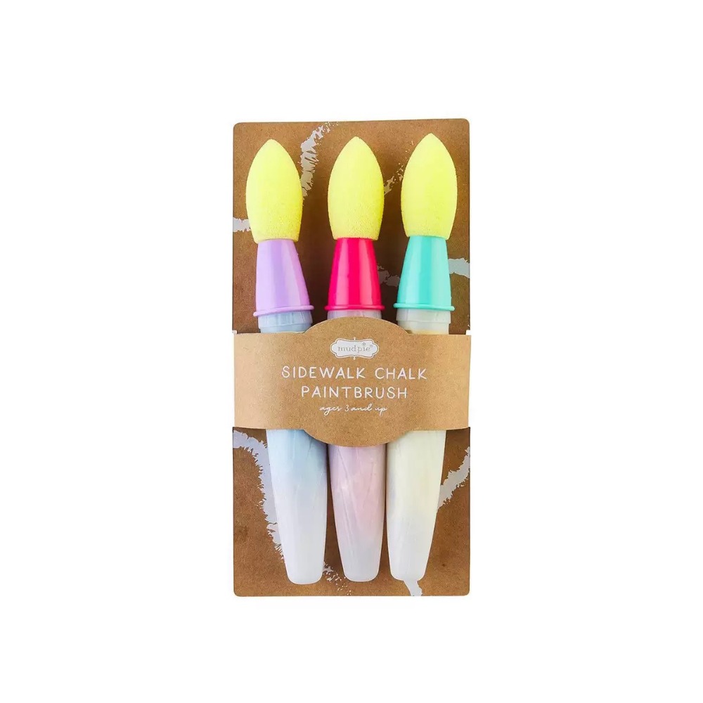 Sponge Head Brush Sidewalk Chalk Paint Brush Set Comfort Thick Handle Pedestrian Children's Brush Set: YELLOW