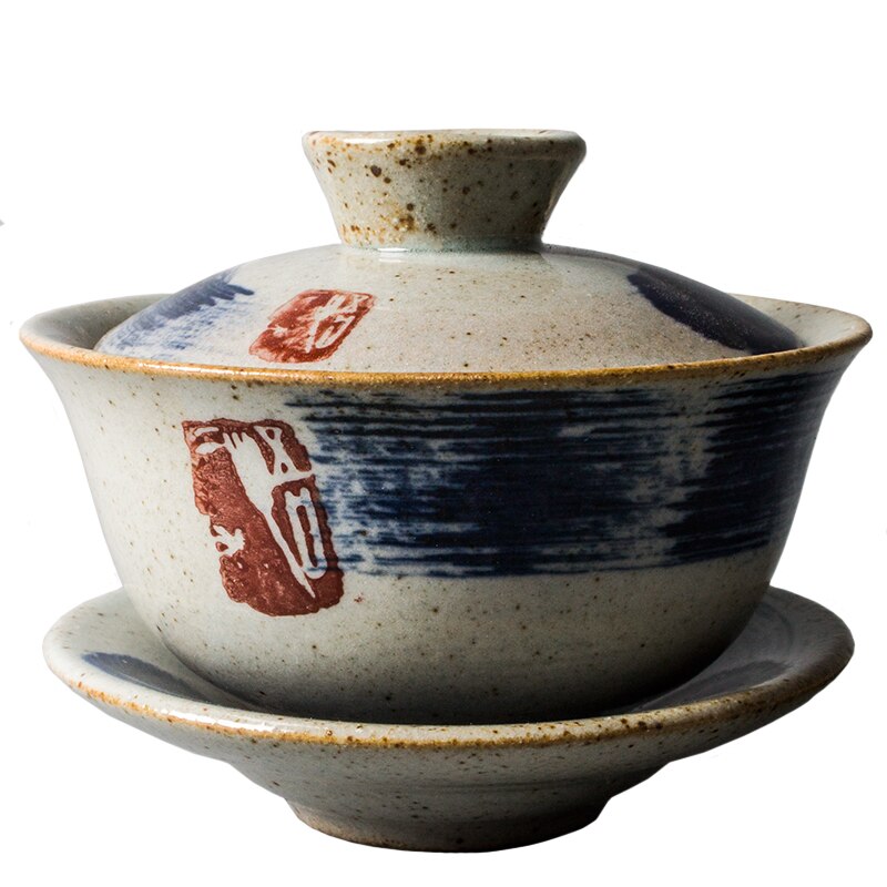 Zen håndmalet gaiwan til te-keramik terrin med låg testel kung fu te-ceremonisæt kaffekopper skåle vintage chawan 150ml
