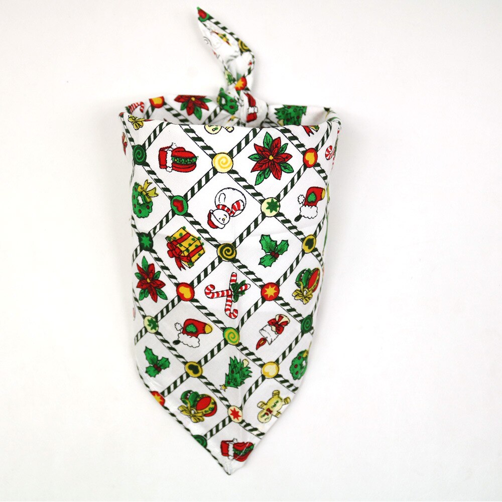 Slakkenhuis huisdier kat hond bandana slabbetjes kerst bedrukte sjaal halsband huisdier halsdoek kat puppy speeksel handdoek honden driehoekige handdoek: Groen rooster / 64cm