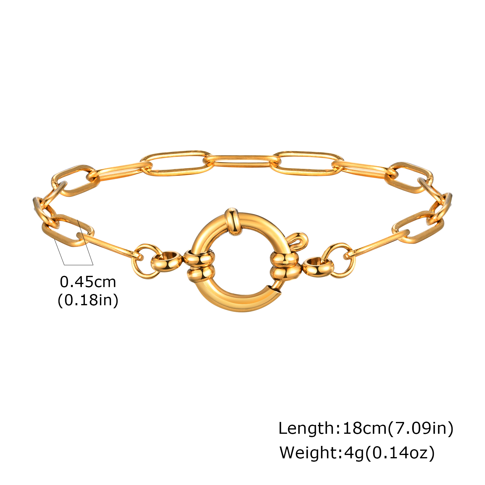 Paperclip ketting choker ketting, dames roestvrijstalen lente gesp hanger ketting, waterdichte 18k vergulde sieraden: Goud-kleur